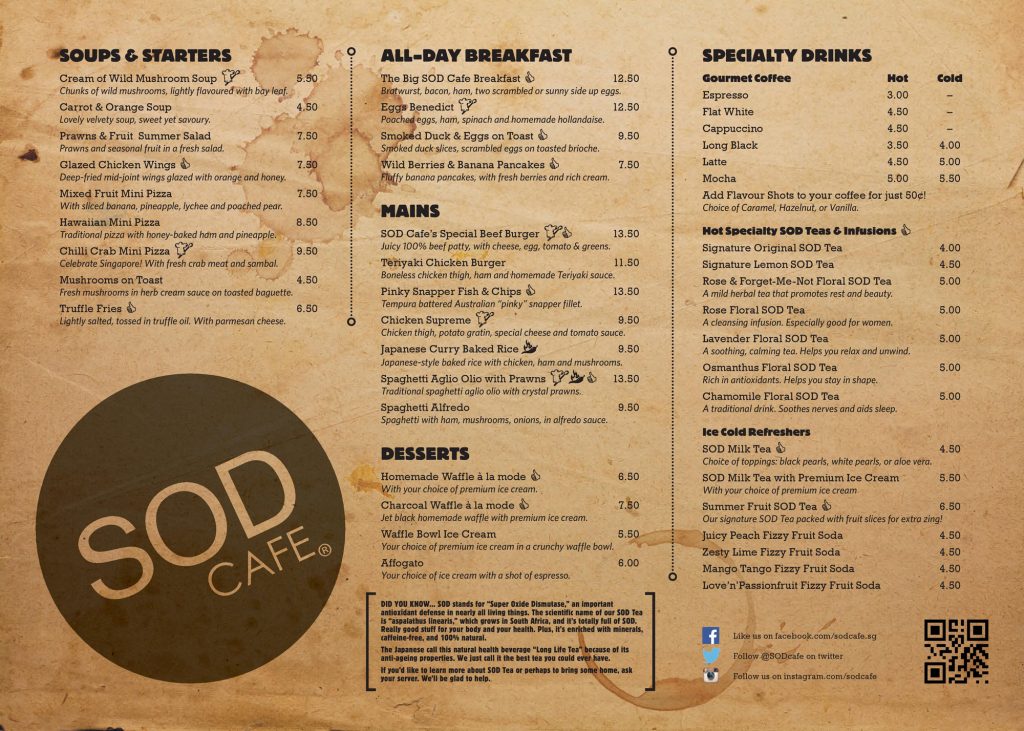 sod cafe menu