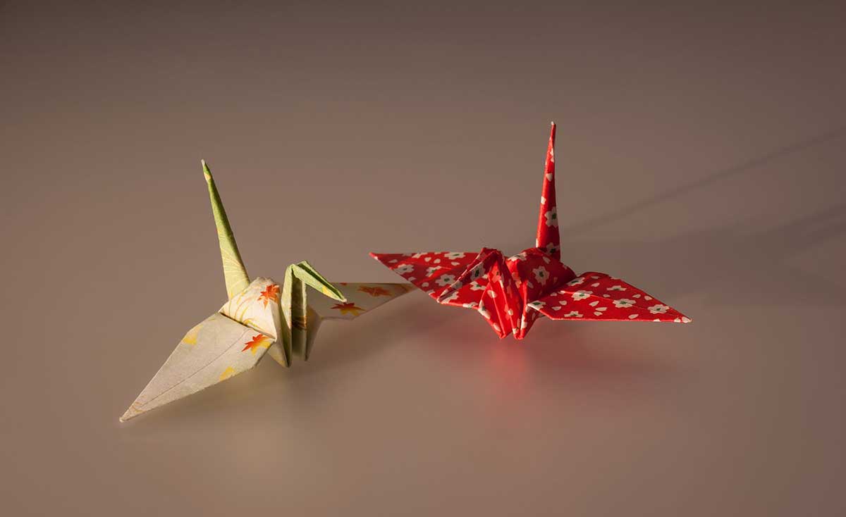 Cranes made by Origami paper