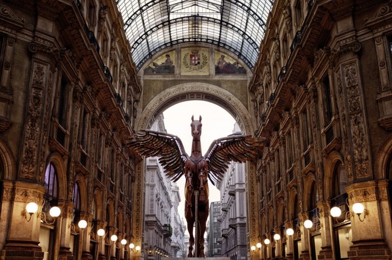 milan pegasus gallery statue