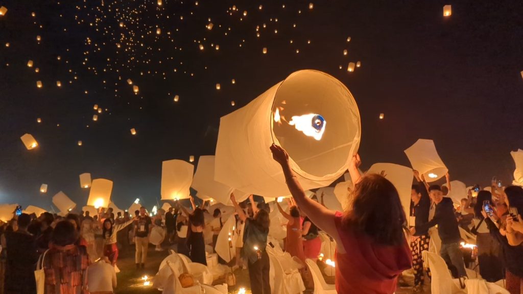 Sky Lantern Into the Sky