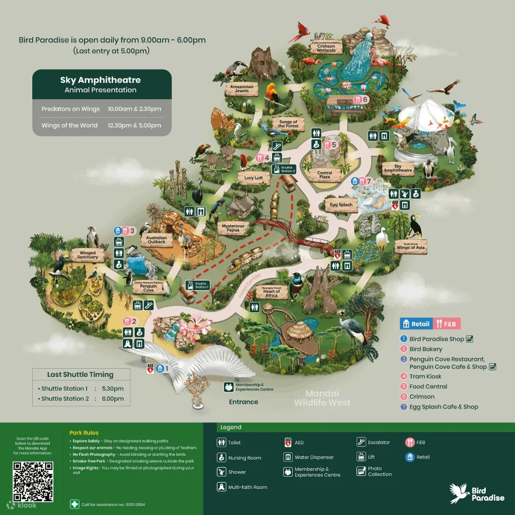 Bird Paradise Singapore Map
