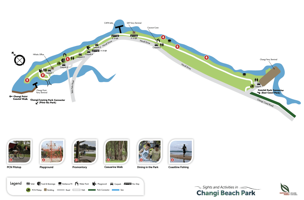 changi beach park map