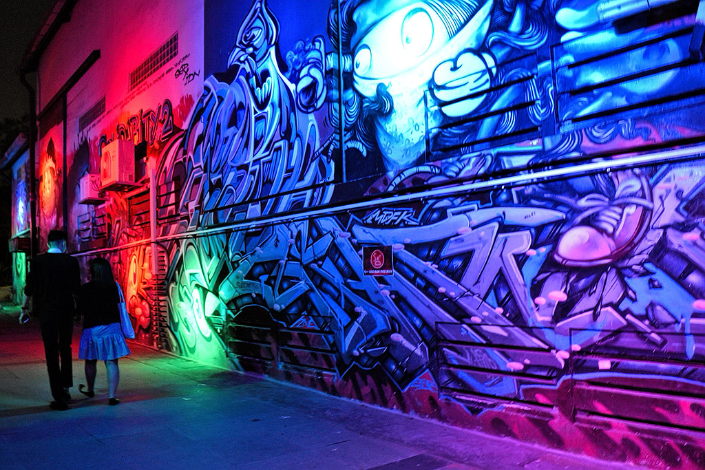 Penang Attractions at Night: Street Art at Armenian Street
