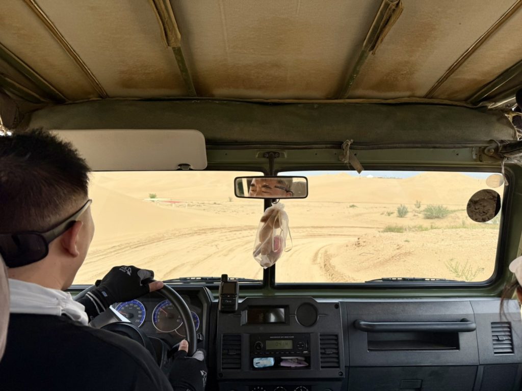 Exploring Xiangshawan: The Disney of the Desert 6 xiangshawan - riding jeep to hotel