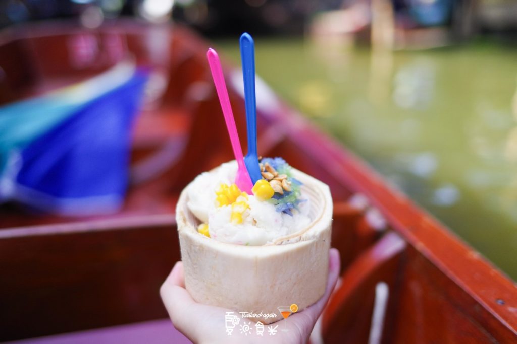 5-Day Bangkok Itinerary: River Cruises, Local Eats & Hidden Corners 17 coconut ice cream Damnoen Saduak Floating Market