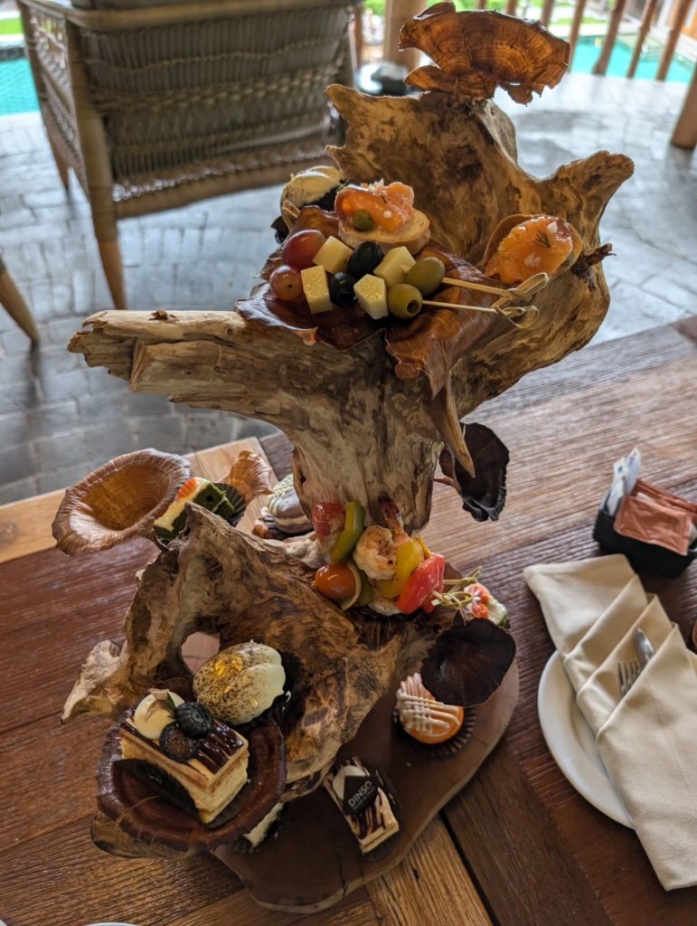 afternoon tea set at Dinso Resort & Villas