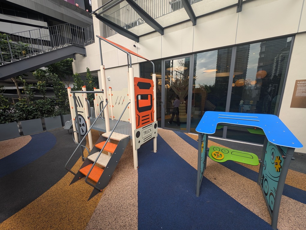 Marriott Executive Apartments Kuala Lumpur Review: Our 2-Night Family Stay 19 Outdoor children’s playground with climbing structure and soft flooring at Marriott Executive Apartments Kuala Lumpur.