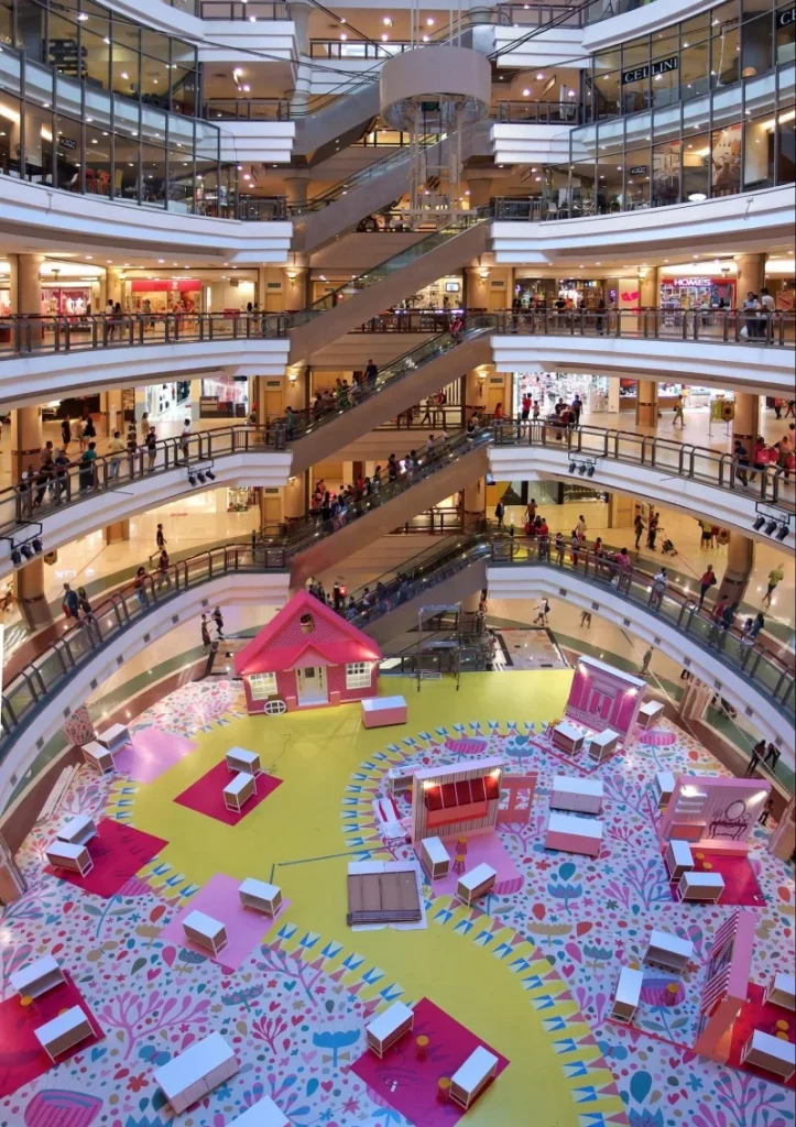 1 Utama Shopping Centre interior showing its large multi-level retail space