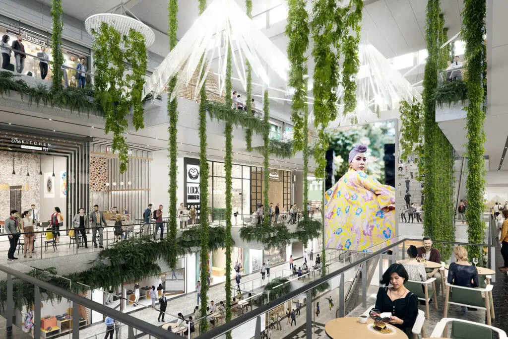 Modern interior of The Exchange TRX Mall in Kuala Lumpur with stylish architecture