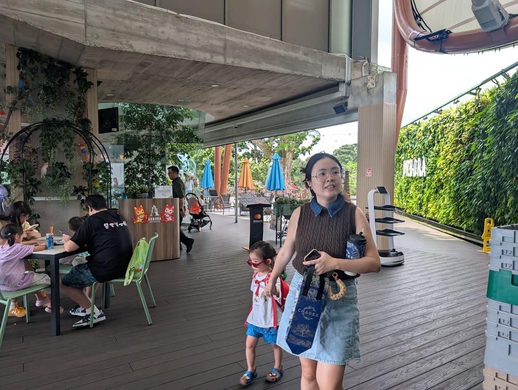 Mount Faber Cable Car Review (Pokémon Theme) 7 Nicole and Yuyi walking near Mount Faber Cable Car station outdoor deck