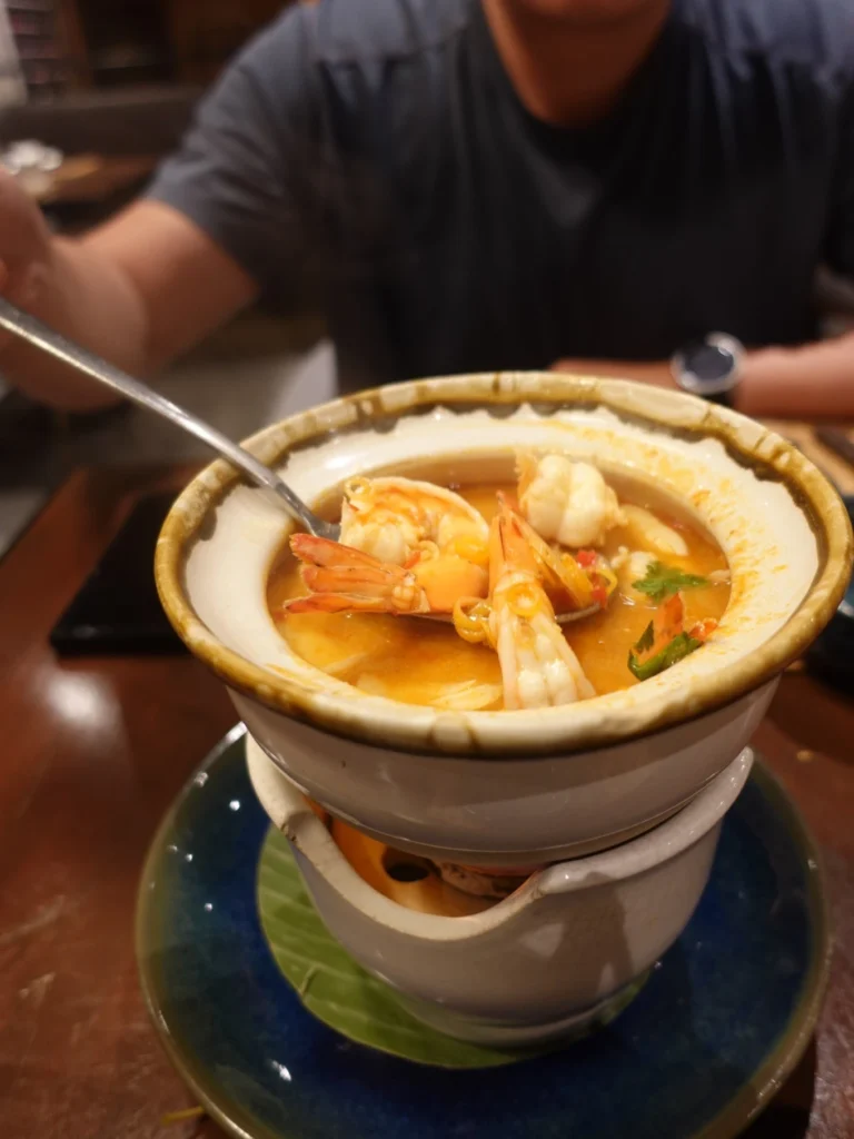Tom Yum Goong with fresh prawns at The Local Bangkok