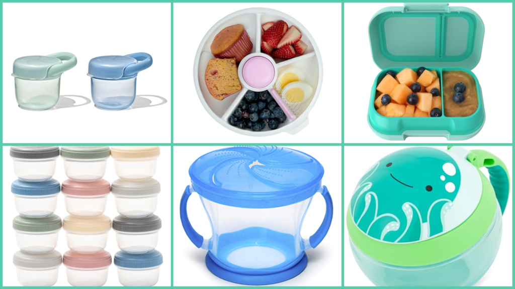 Best Kids Snack Containers for Travel (Spill-Proof & Portable) 5 Best kids snack containers for travel including spill-proof toddler snack cups, rotating snack spinner, divided snack box, stackable snack containers, and zoo animal snack cup