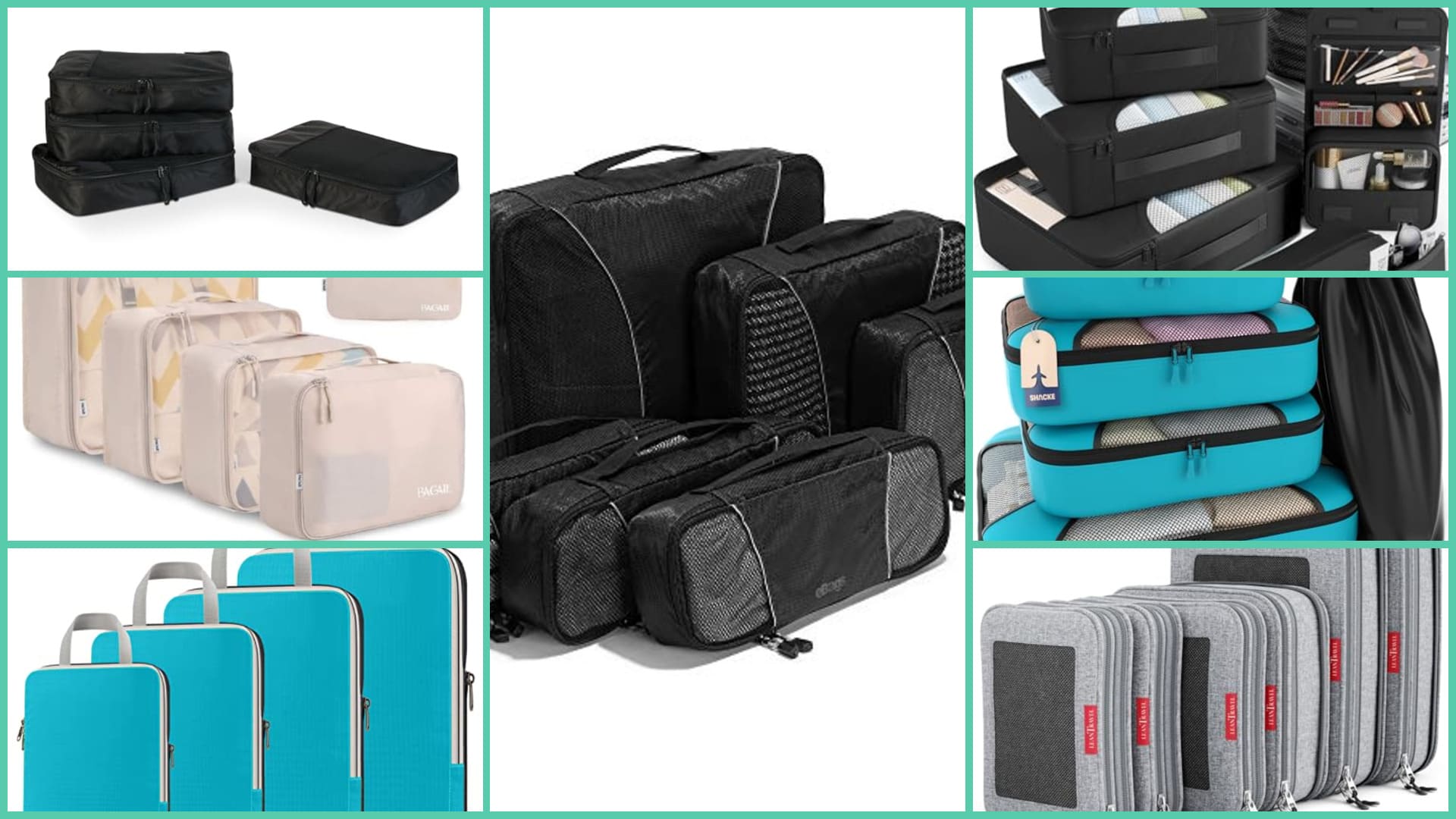 Best packing cubes for family travel including compression cubes, mesh packing organizers, and multi-size travel packing cube sets