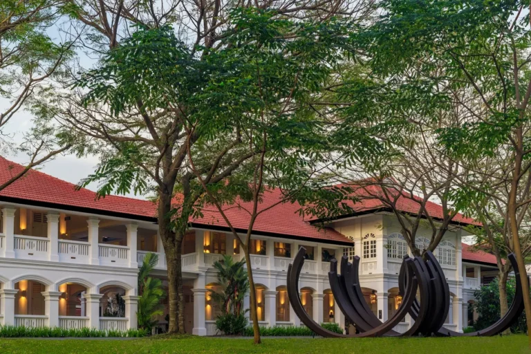 Capella Singapore luxury resort surrounded by greenery on Sentosa Island