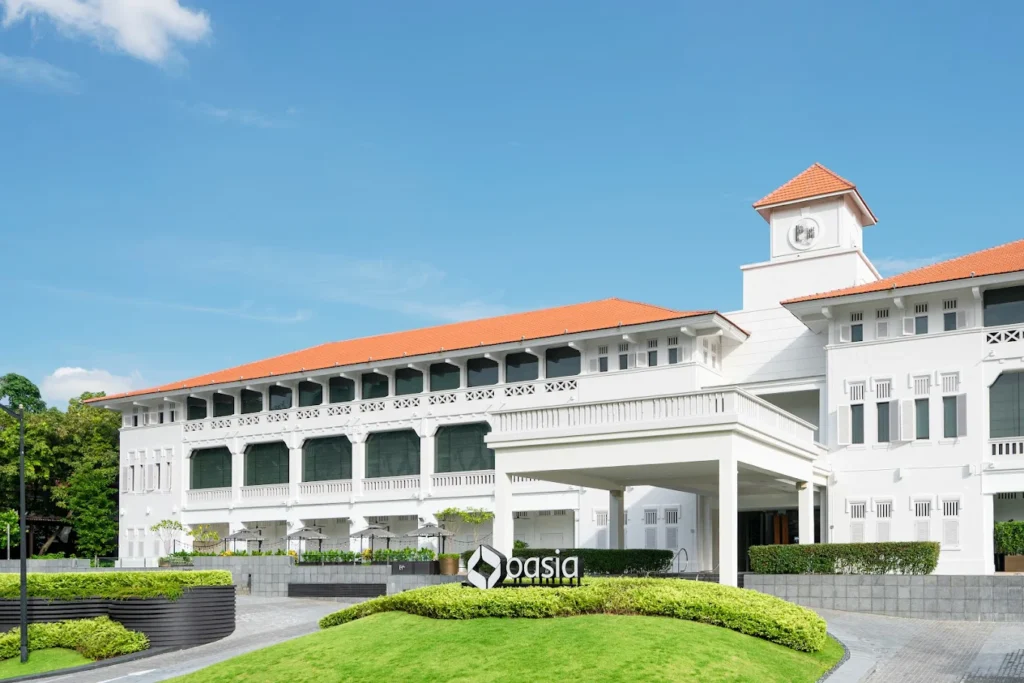 Oasia Resort Sentosa exterior building with colonial-style architecture and landscaped greenery in Sentosa Singapore