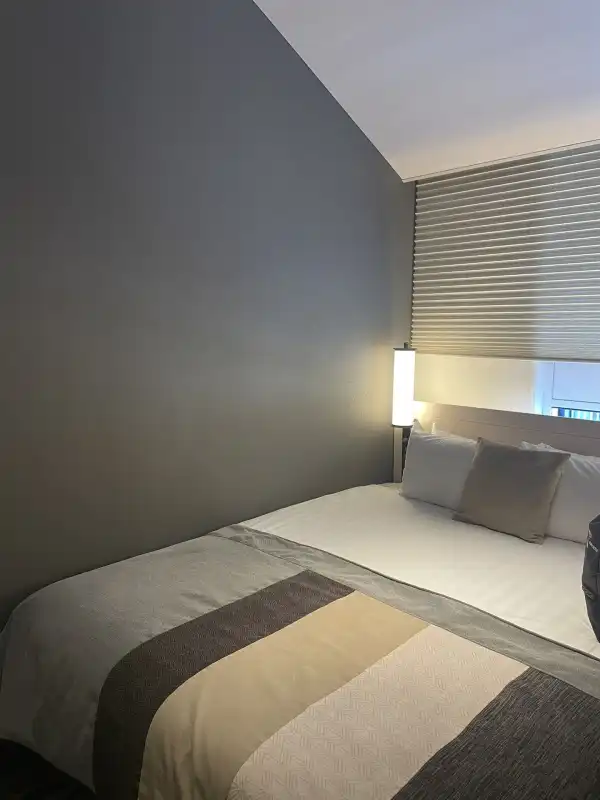 Compact room at Hotel Hankyu RESPIRE Osaka with double bed, neutral decor, and modern lighting
