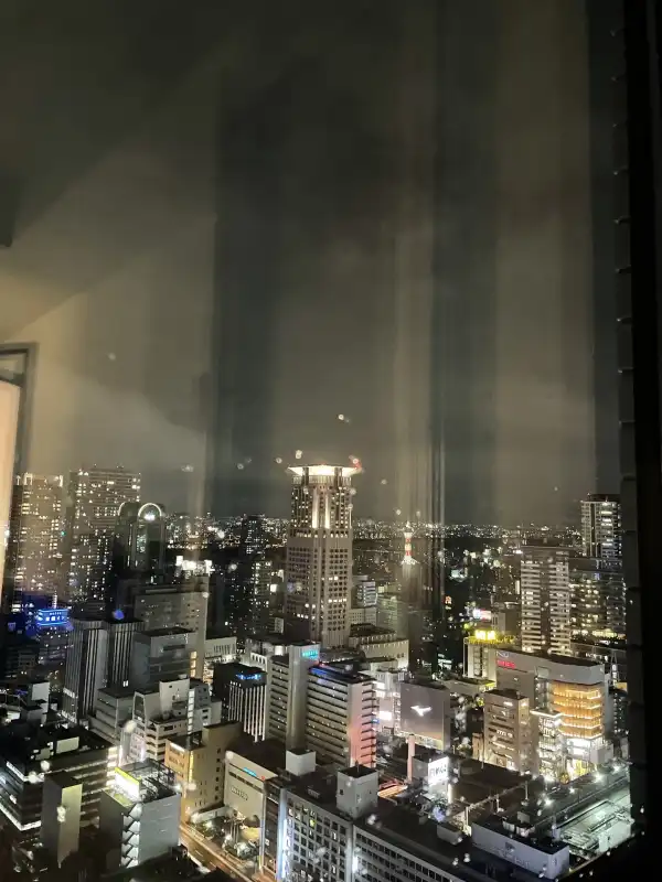 Night city view from Hotel Hankyu RESPIRE Osaka overlooking the Osaka skyline in Umeda