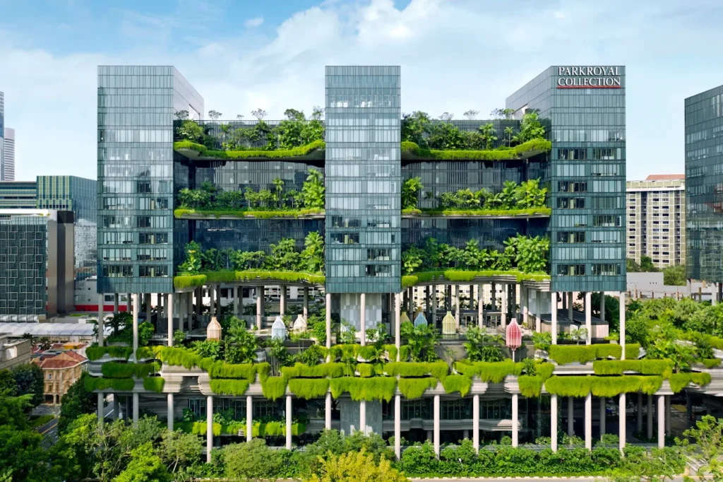 Parkroyal Collection Pickering Singapore eco hotel with sky gardens and green architecture