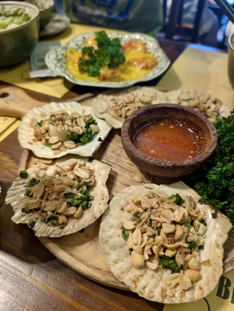Bếp Lụa Vietnamese Restaurant Review (Da Nang): Worth Skipping Michelin Queues For? 10 Vietnamese scallops with peanuts and herbs at Bếp Lụa restaurant