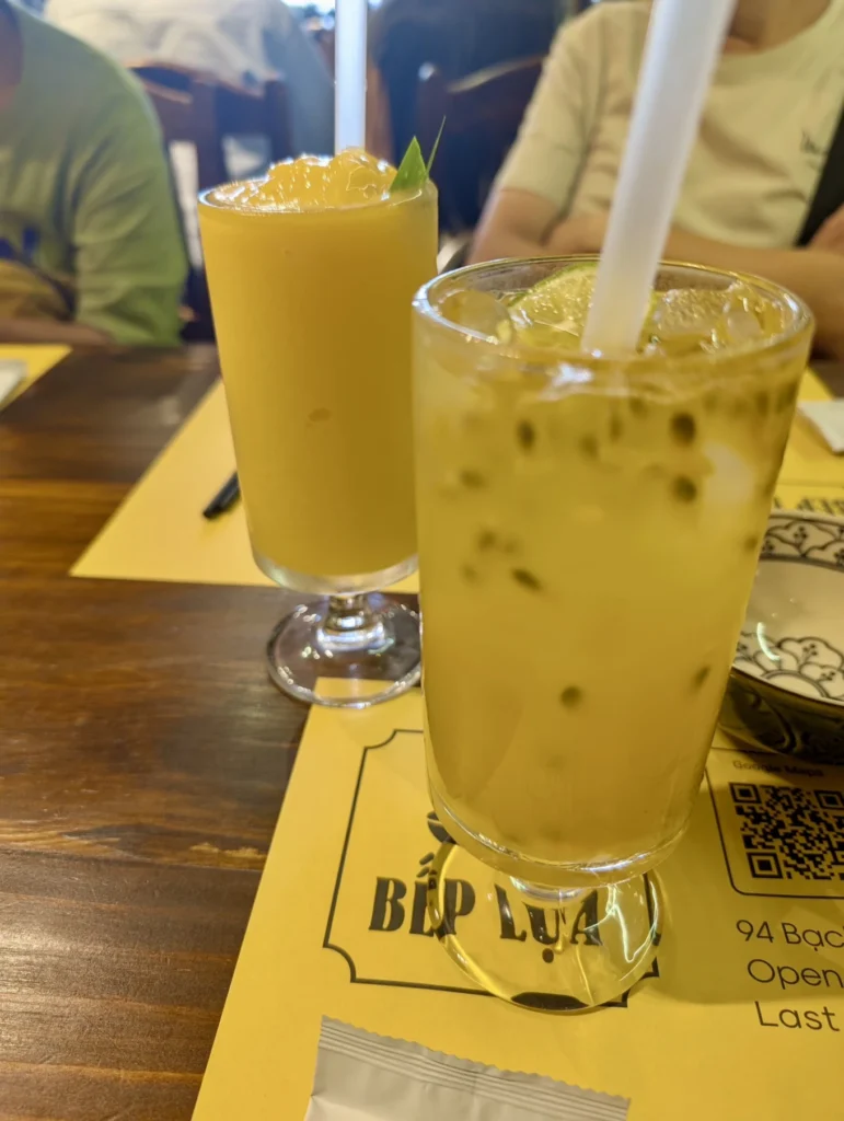 Bếp Lụa Vietnamese Restaurant Review (Da Nang): Worth Skipping Michelin Queues For? 12 Passion fruit drinks served at Bếp Lụa Vietnamese restaurant Da Nang