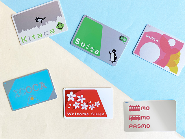 Japan IC cards including Suica, Pasmo, ICOCA, Kitaca and Sapica for public transport travel