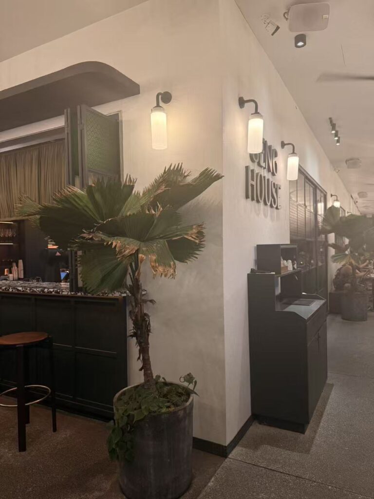 Seng House Review: Big Portions, Mixed Flavours & Must-Try Dish 6 Seng House cafe entrance in Singapore with modern lighting, indoor plants and minimalist design