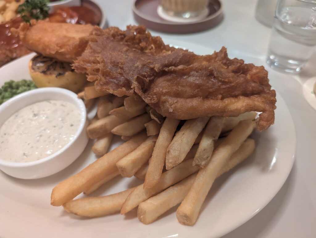 Seng House Review: Big Portions, Mixed Flavours & Must-Try Dish 11 Crispy fish and chips with tartar sauce and fries at Seng House Singapore