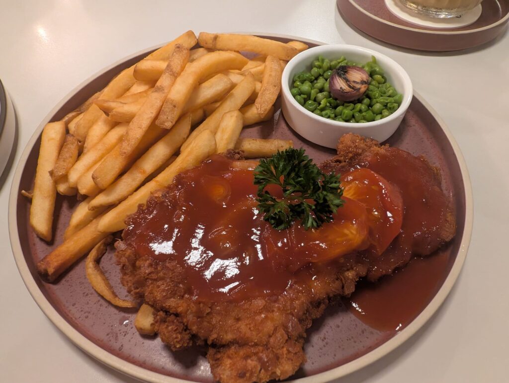 Seng House Review: Big Portions, Mixed Flavours & Must-Try Dish 10 Hainanese pork chop with fries and tomato-based sauce at Seng House