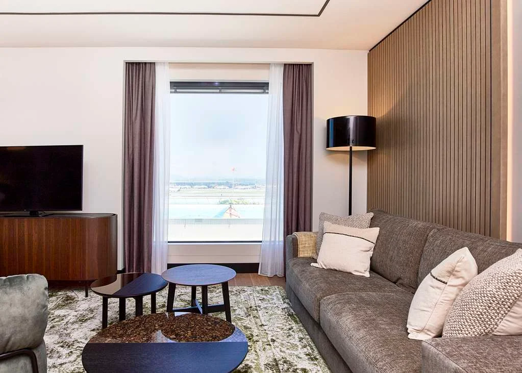 Radisson Blu Hotel Zurich Airport modern suite interior near Zurich Airport in Switzerland