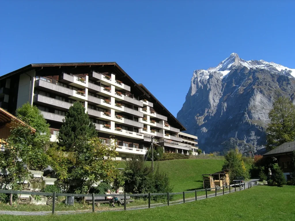 Sunstar Hotel Grindelwald surrounded by Swiss Alps and mountain scenery in Grindelwald Switzerland