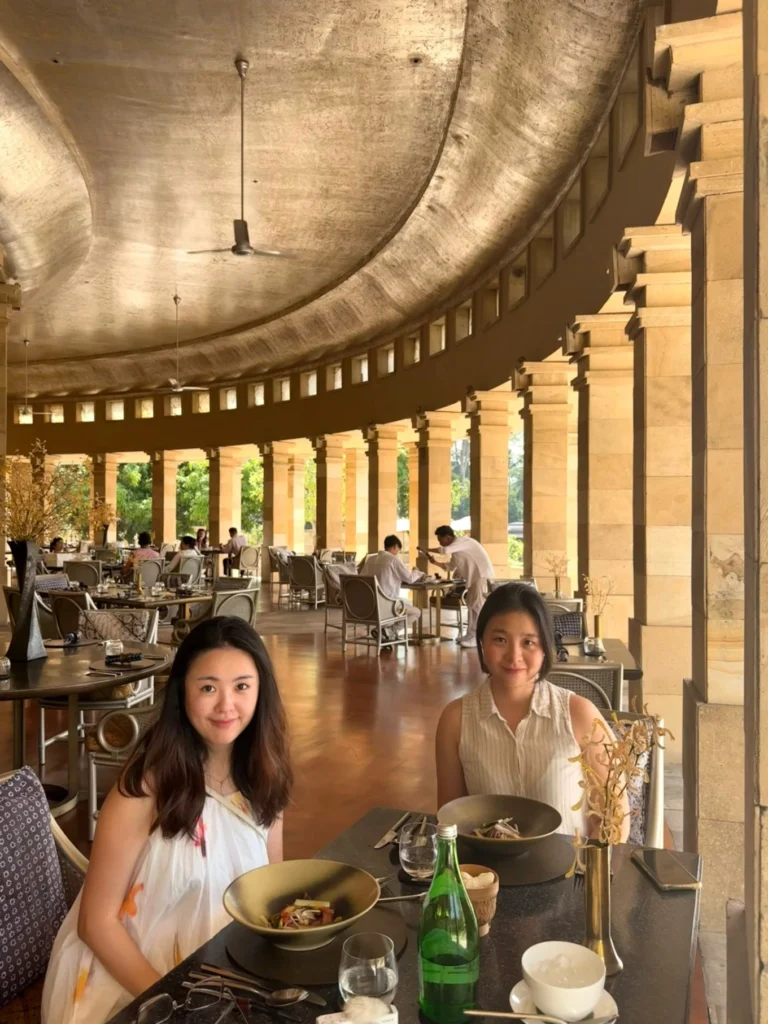 Amanjiwo Review: Is This Luxury Resort Near Borobudur Worth It? 13 Guests dining inside the open-air main restaurant at Amanjiwo resort in Central Java