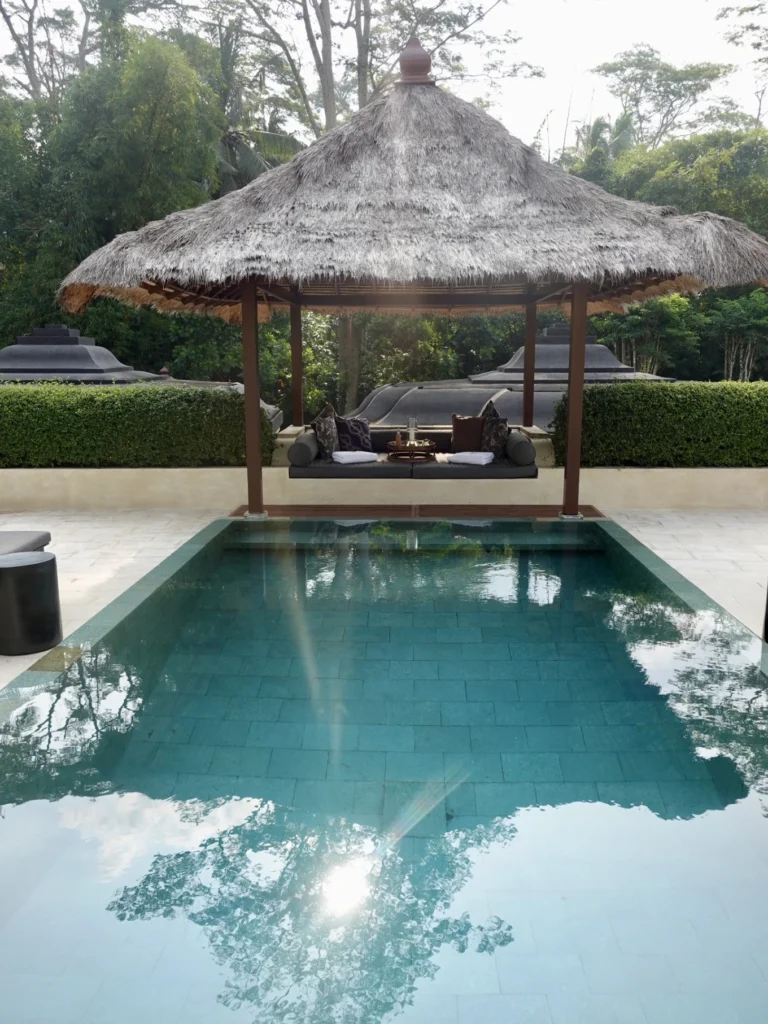 Amanjiwo Review: Is This Luxury Resort Near Borobudur Worth It? 26 Private pool and traditional gazebo at Amanjiwo luxury resort near Borobudur
