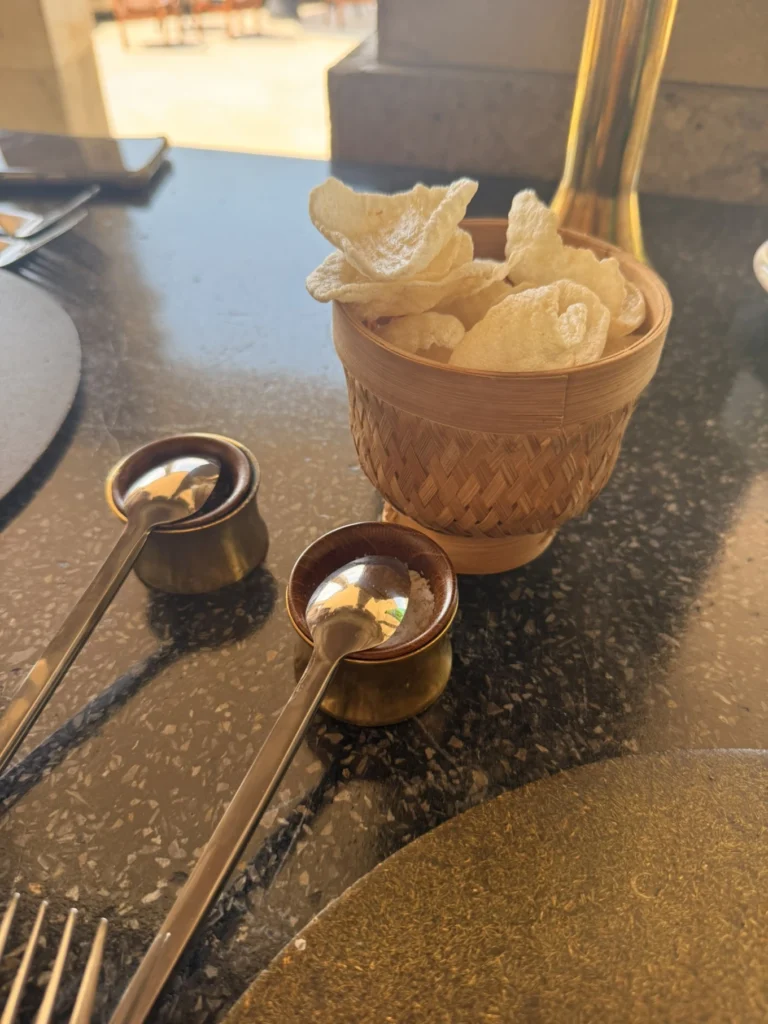 Amanjiwo Review: Is This Luxury Resort Near Borobudur Worth It? 20 Traditional Indonesian crackers and condiments served at Amanjiwo restaurant in Central Java