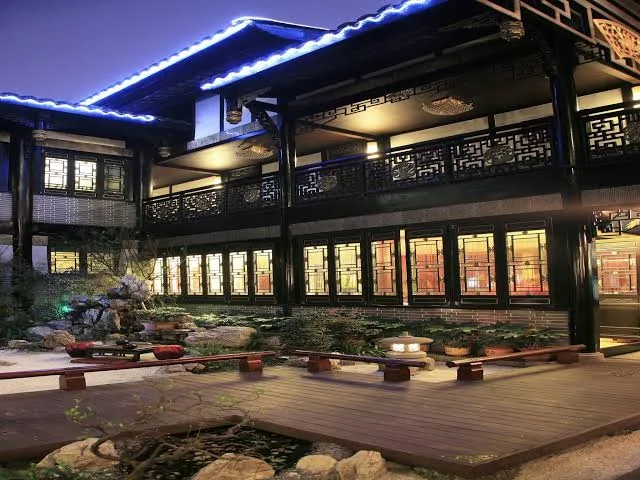 Traditional courtyard architecture at Buddha Zen Hotel near Wenshu Monastery in Chengdu
