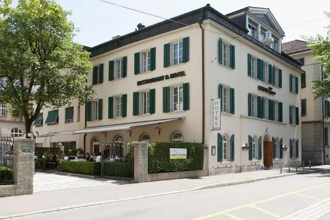 Exterior view of Hotel St. Josef in Zurich Old Town, a charming family-friendly hotel offering comfortable rooms within walking distance of Zurich's historic attractions.