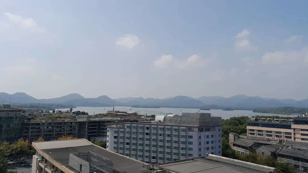 View of West Lake from Midtown Shangri-La Hangzhou in the city centre