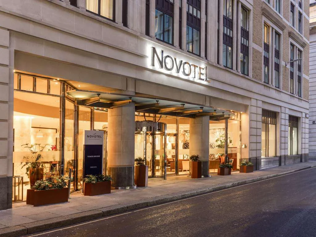10 Best Muslim-Friendly Hotels (Halal) in London 13 Exterior entrance of Novotel London Tower Bridge, a modern hotel located near Tower Bridge with easy access to London's financial district and major attractions.