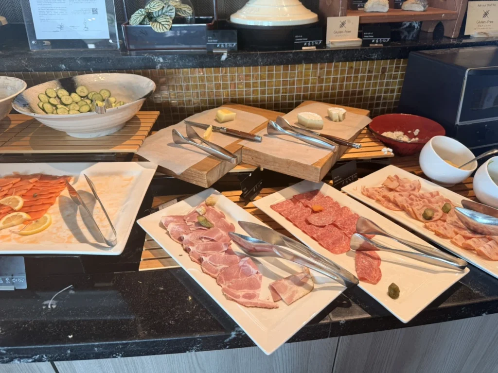 Cold cuts and cheese selection at Swissôtel Nankai Osaka breakfast