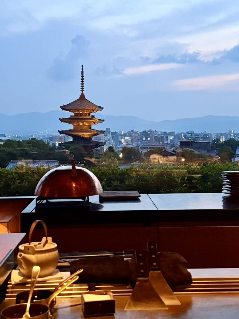 The Best Sunset View in Kyoto? Yasaka at Park Hyatt Kyoto Review 19 Evening view of Yasaka Pagoda from Yasaka Restaurant at Park Hyatt Kyoto