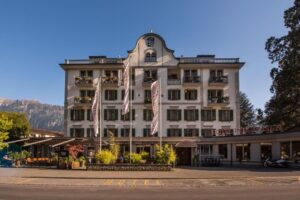 Historic Hotel Interlaken exterior near Interlaken Ost railway station