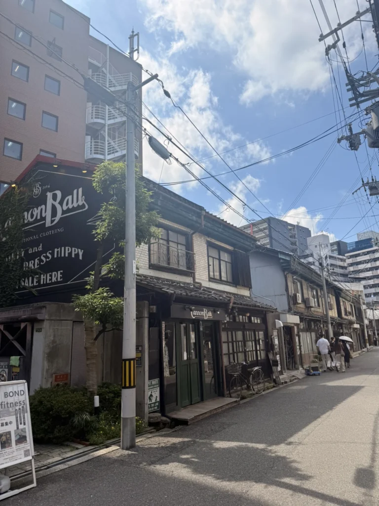 Nakazakicho Osaka City Walk: Exploring Osaka's Retro Neighbourhood 24 Vintage shops and traditional buildings along a Nakazakicho street in Osaka